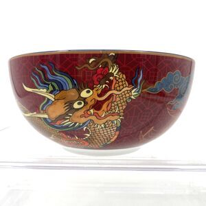Williams Sonoma Lunar New Year Dragon Noodle Soup Bowl 7.25" Dia Red Ceramic